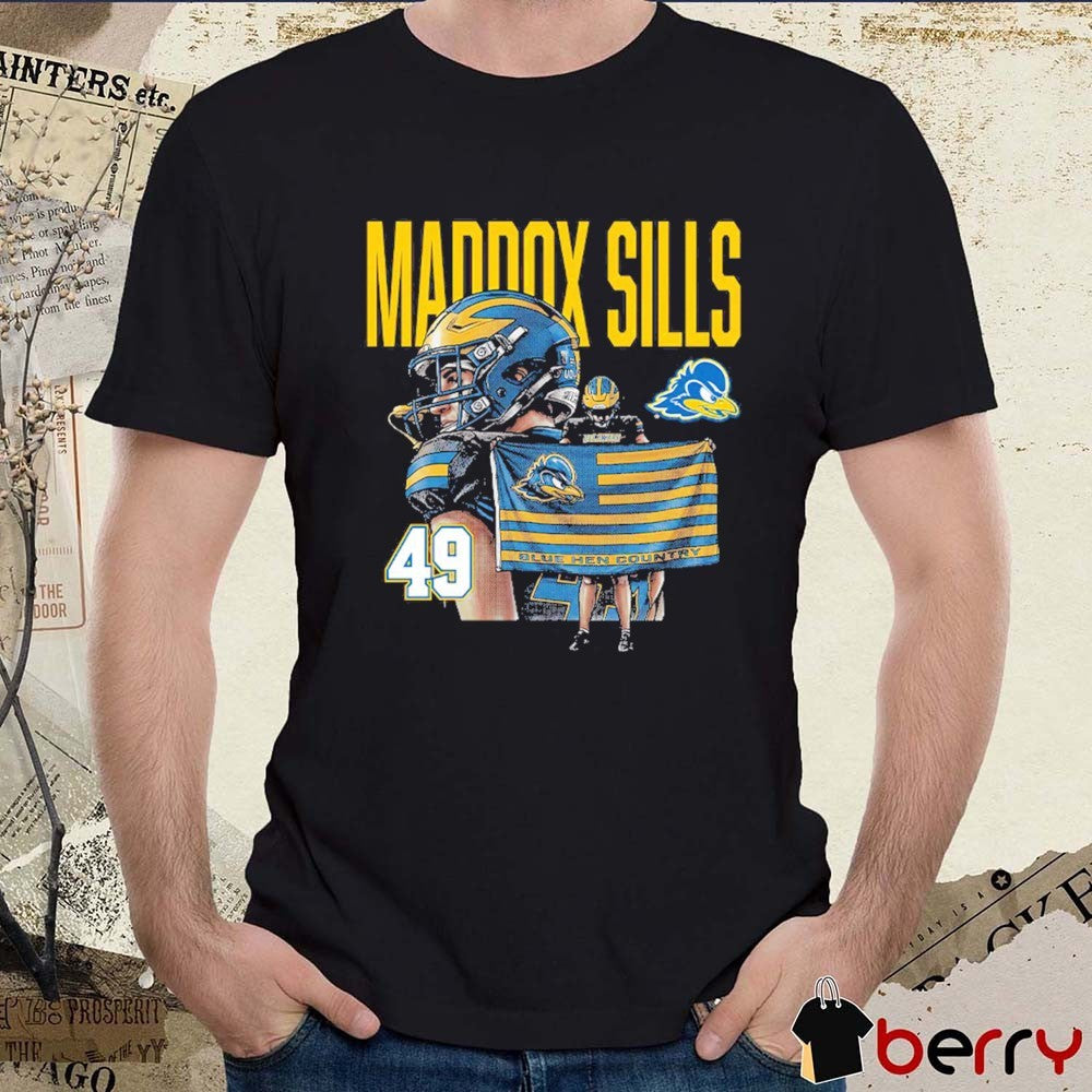 Delaware Blue Hens – NCAA Football Maddox Sills Caricature Blue Hen Country Flag t-shirt