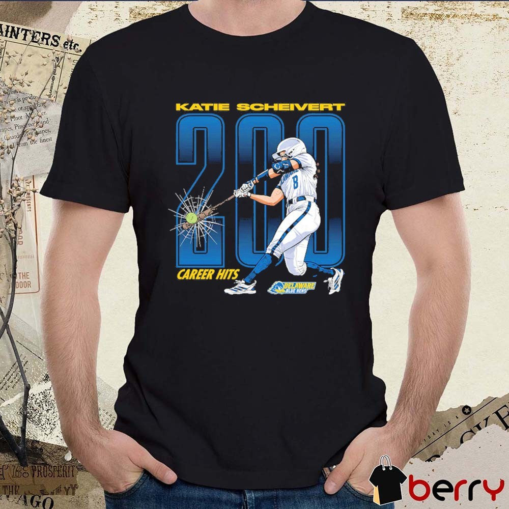 Delaware Blue Hens NCAA Softball Katie Scheivert 200 Career Hits Collage t-shirt
