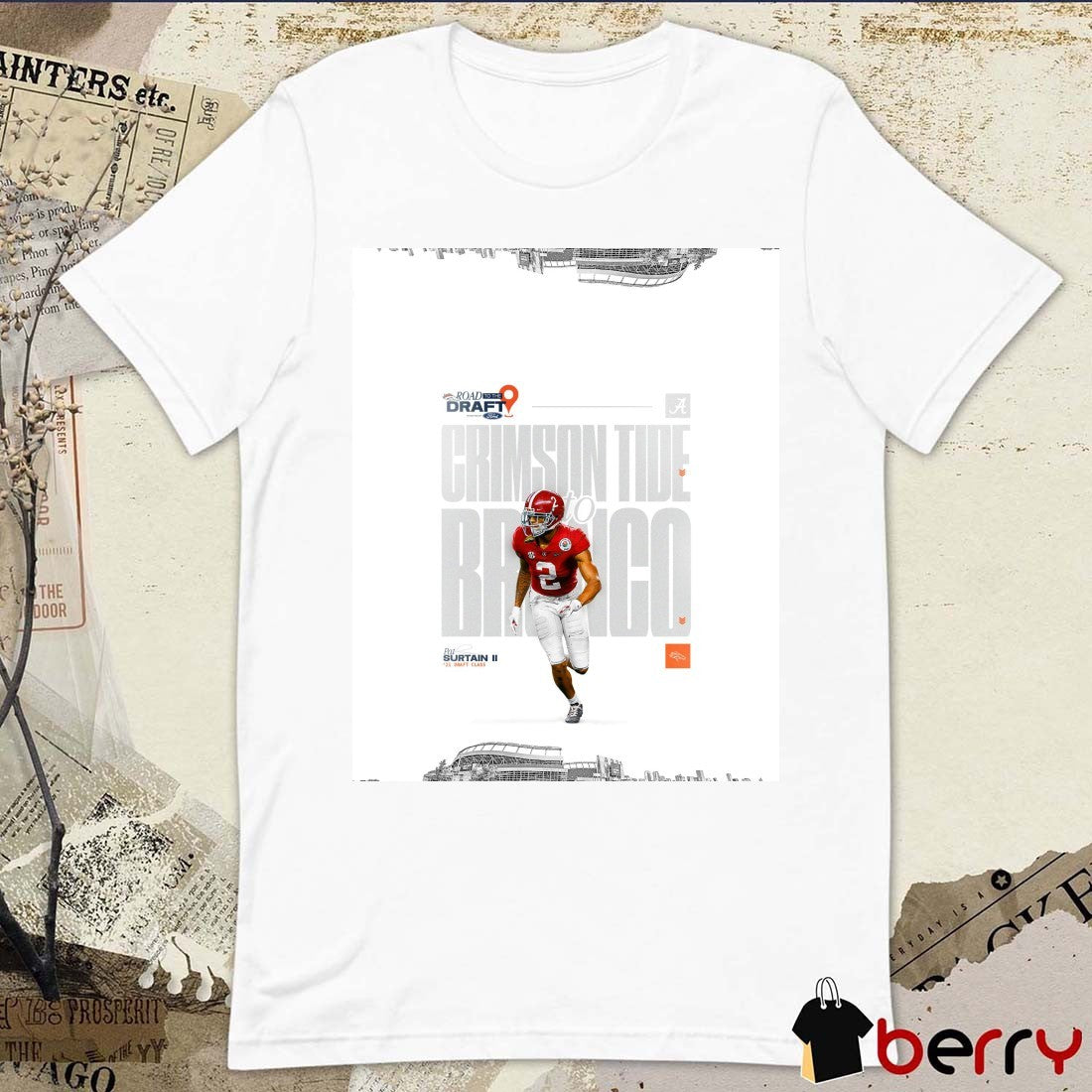Denver Broncos Football Pat Surtain II Road To The Graft Crimson Tide To Bronco Poster t-shirt
