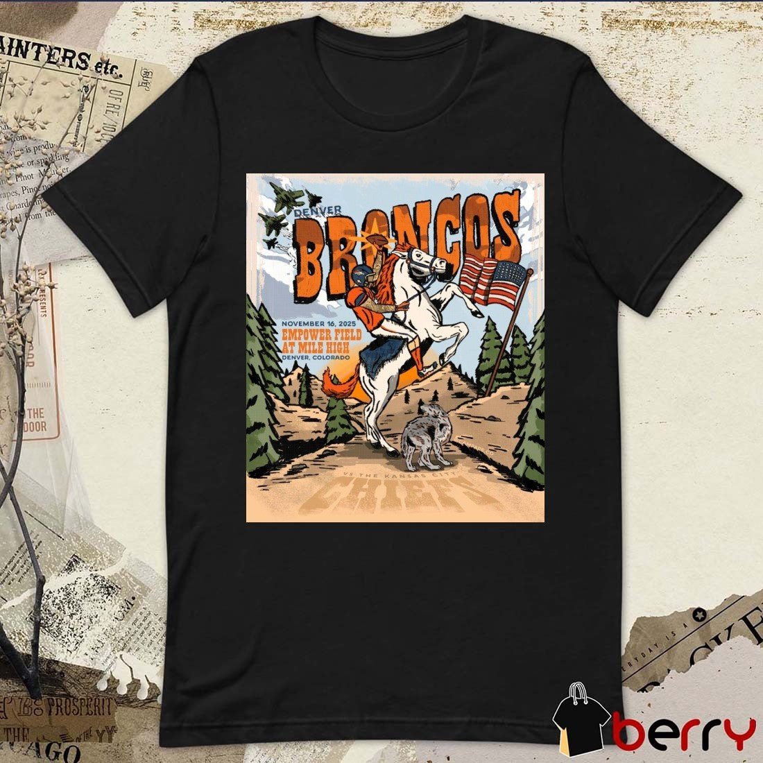 Denver Broncos Vs Kansas City Chiefs NFL November 16, 2025 Empower Field at Mile High, Denver, Colorado Poster t-shirt