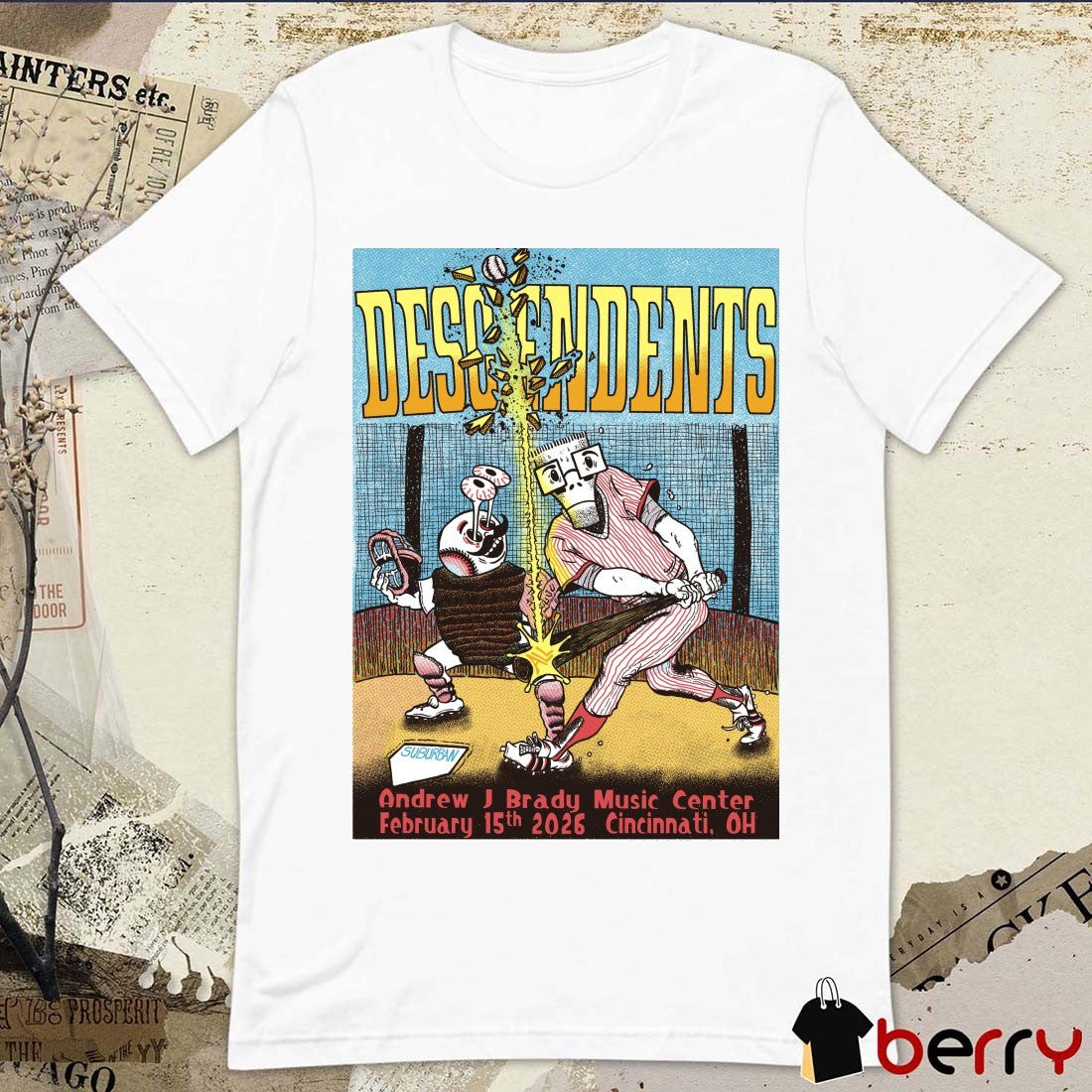Descendents Baseball Andrew J. Brady Music Center in Cincinnati, OH, on February 15, 2026 t-shirt