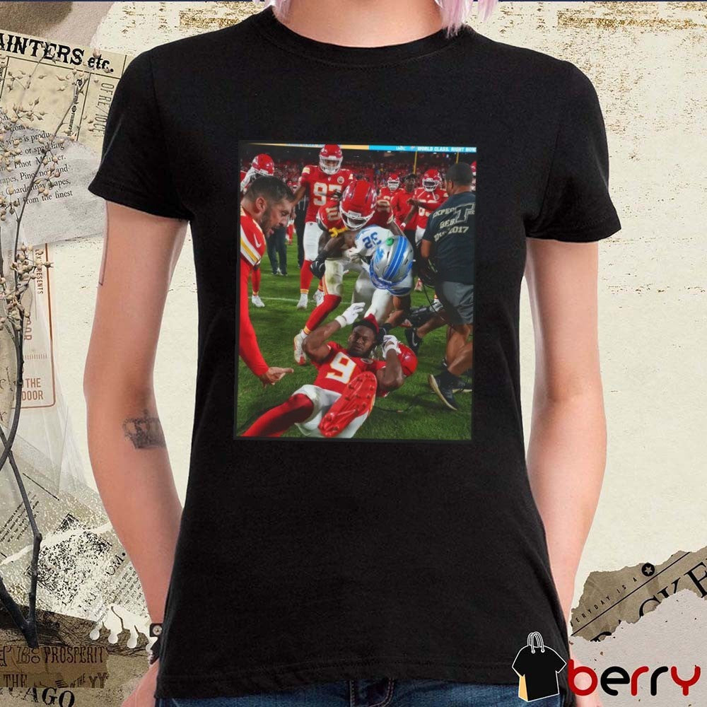 Detroit Lions Brian Branch Slaps JuJu Smith-Schuster NFL Photo t-shirt
