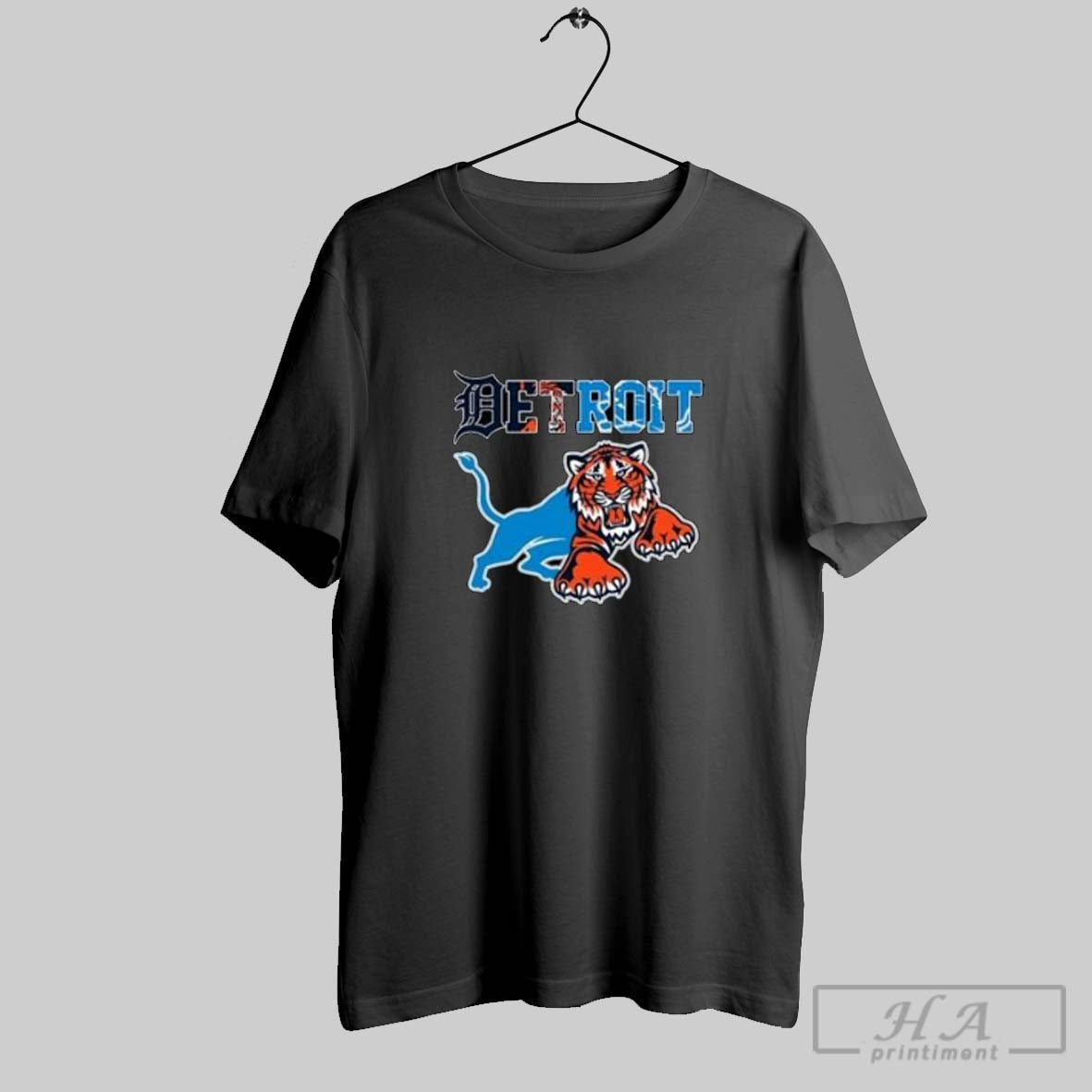 Official Detroit Tigers And Detroit Lions Mix Mascot 2025