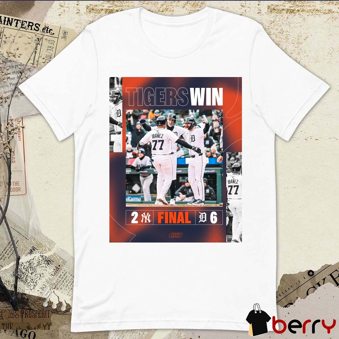 Detroit Tigers Win New York Yankees MLB Baseball Final Score 6 – 2 Poster t-shirt