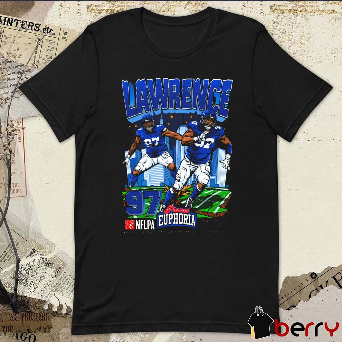 Dexter Lawrence New York Giants NFL Football Planet Euphoria Artwork t-shirt