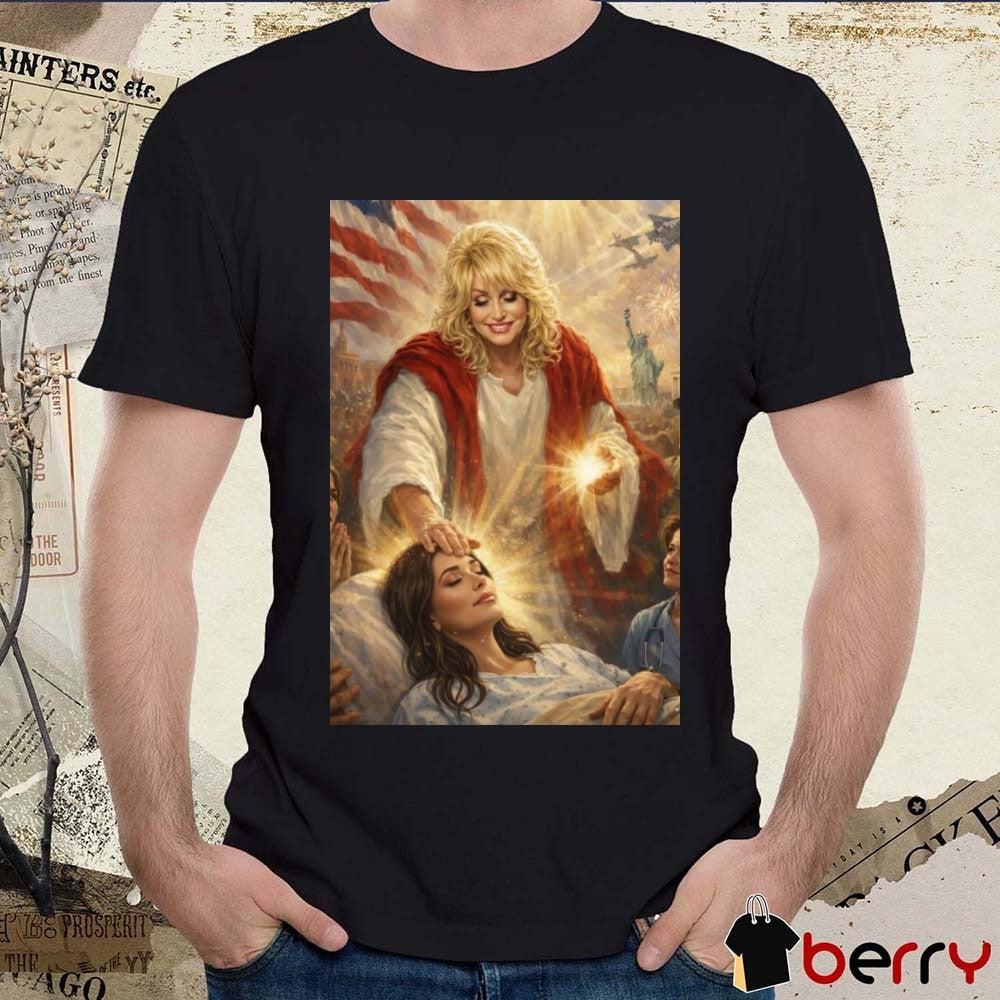 Dolly Parton Saint Savior Patriotic Religious Art Poster t-shirt