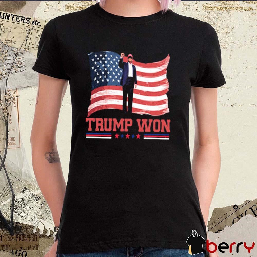 Donald Trump We Won Wins Inauguration 47th US President 2025 Election USA Flag Vintage t-shirt