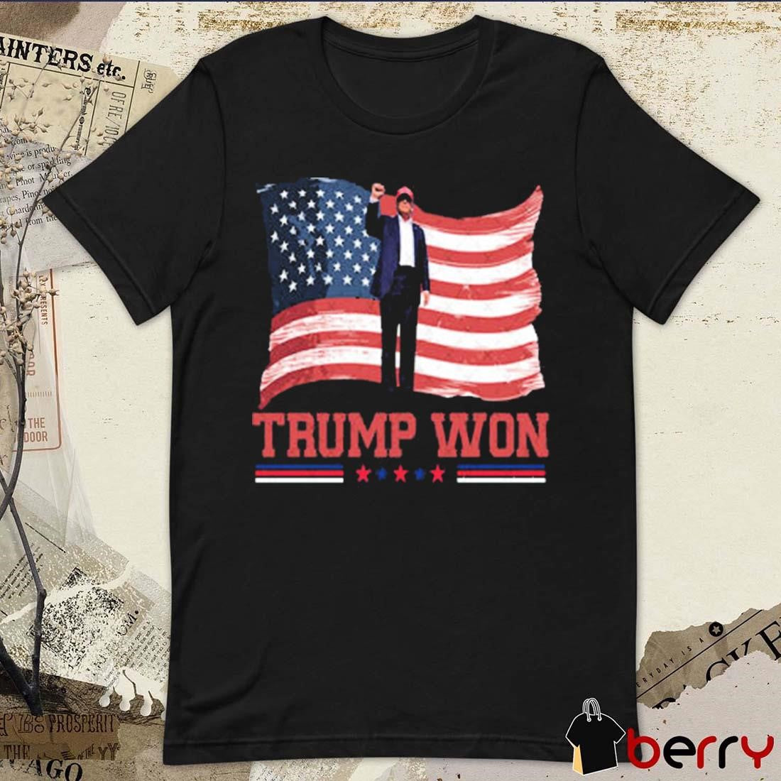 Donald Trump We Won Wins Inauguration 47th US President 2025 Election USA Flag Vintage t-shirt