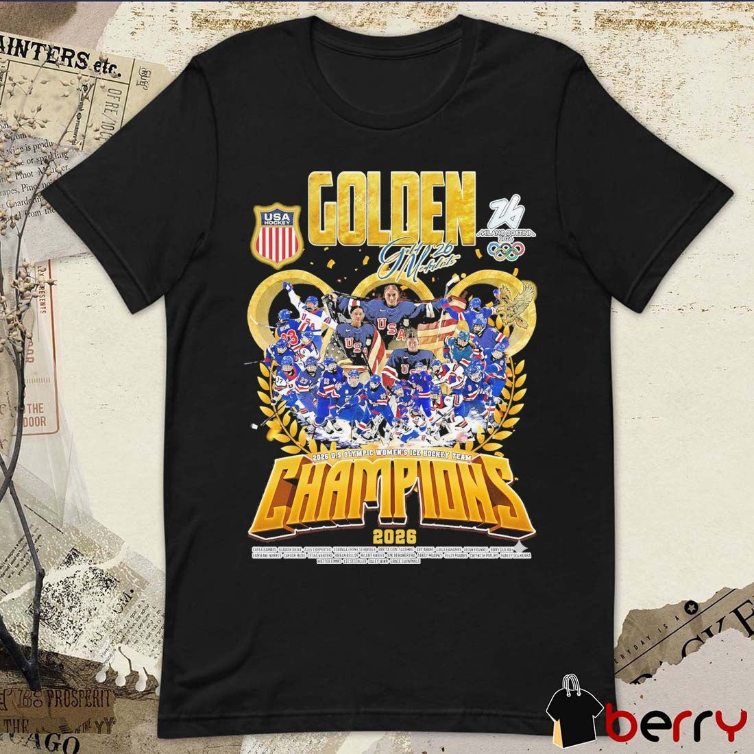 Double Gold Medalists 2026 US Olympic Women’s Ice Hockey Team Champions t-shirt