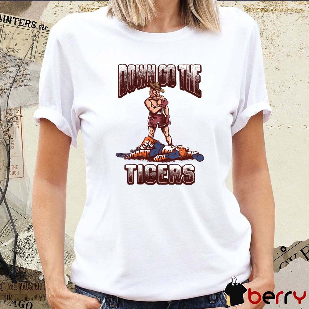 Down Go The T’s Tiger Texas A&M Aggies Defeats Auburn Tigers Mascot t-shirt