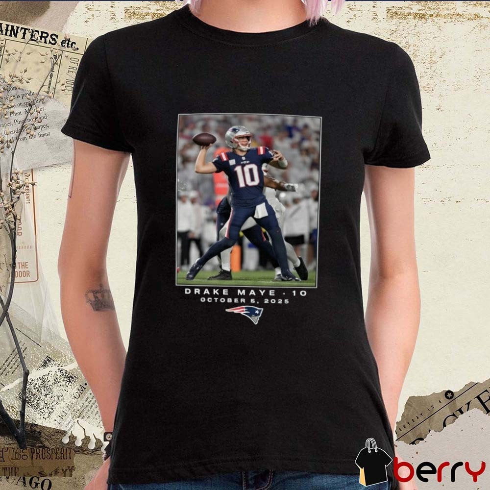 Drake Maye New England Patriots NFL Flash Features Week 5 October 5 2025 t-shirt