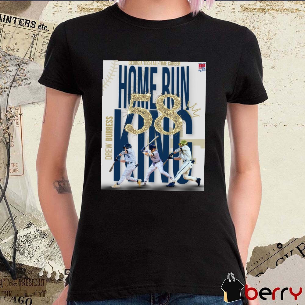 Drew Burress Georgia Tech Yellow Jackets All-Time Career Home Run King With 58 Poster t-shirt