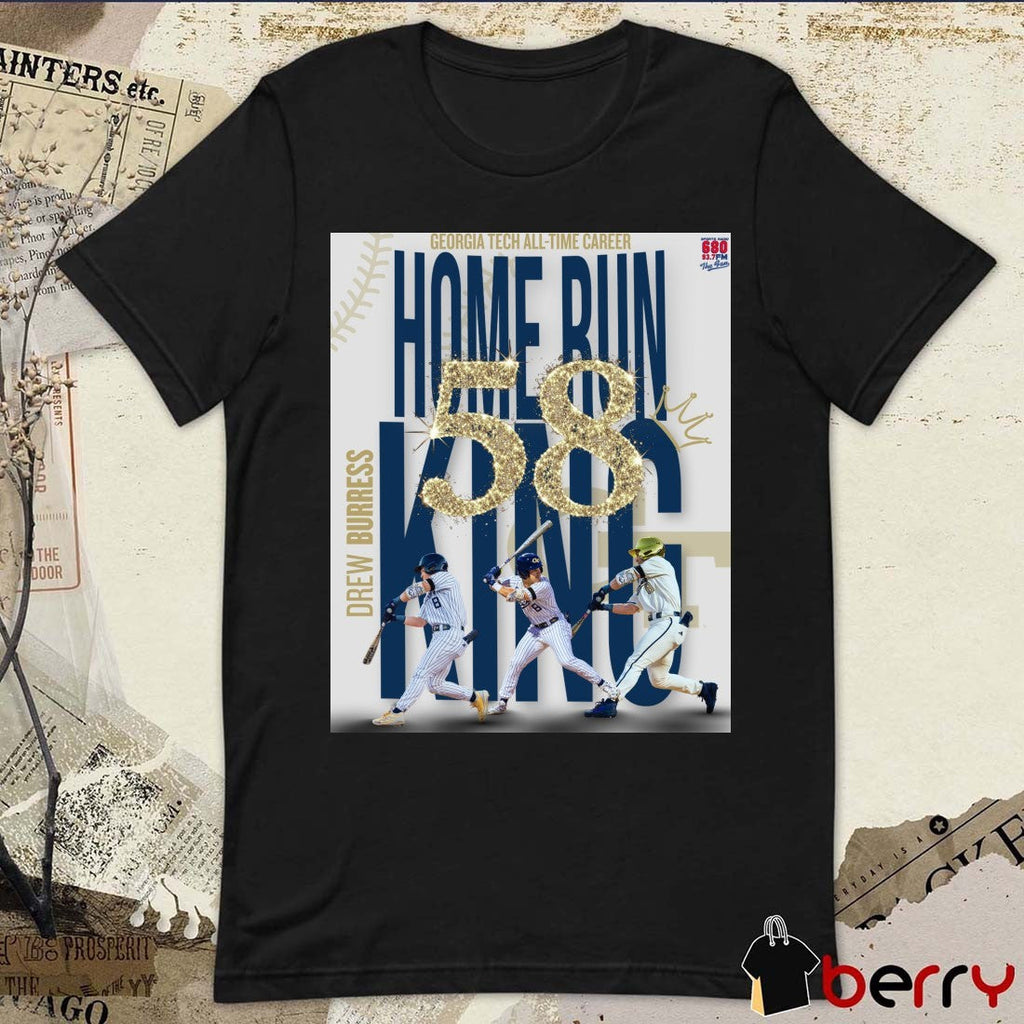 Drew Burress Georgia Tech Yellow Jackets All-Time Career Home Run King With 58 Poster t-shirt