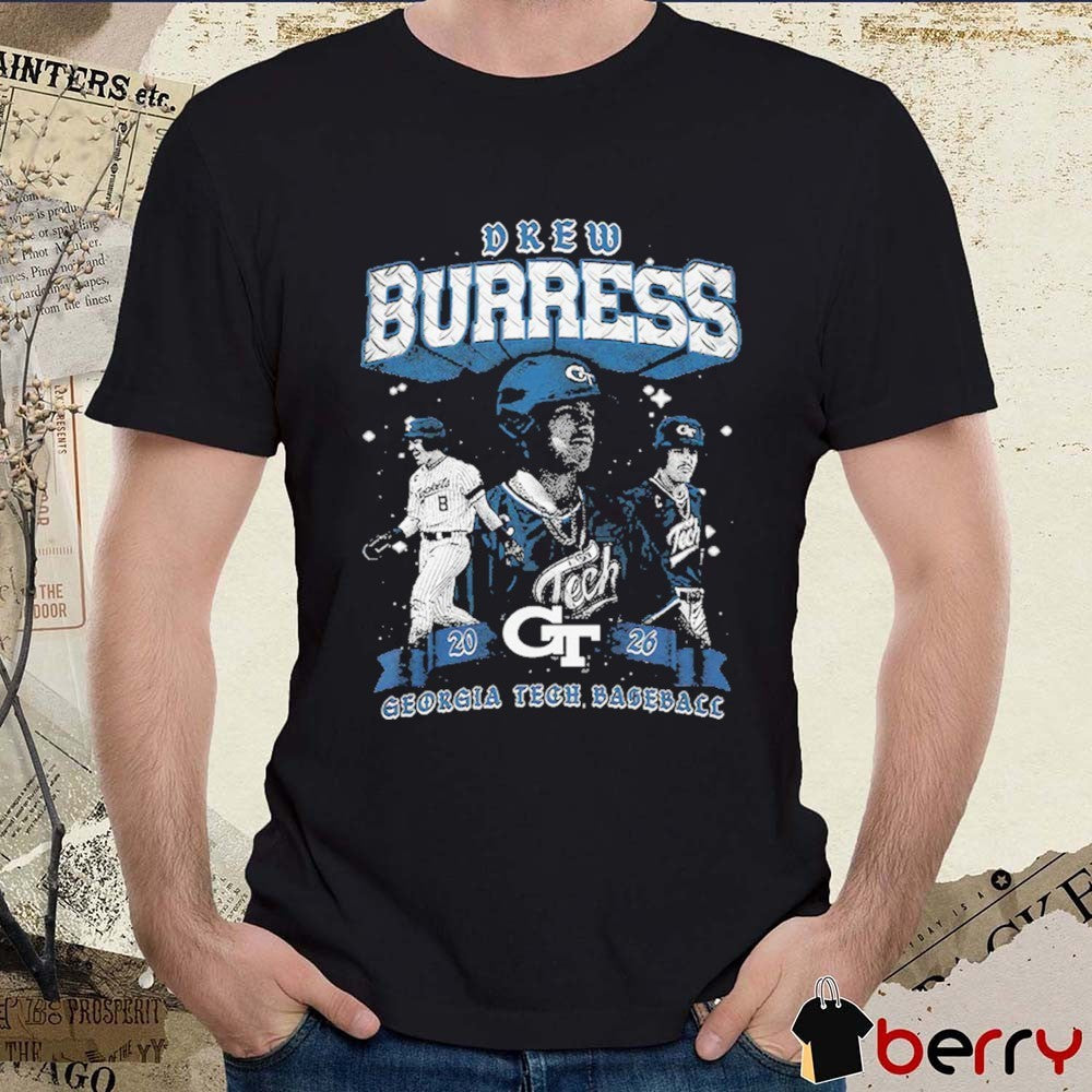 Drew Burress Illustrated 2026 Georgia Tech Yellow Jackets NCAA Baseball t-shirt