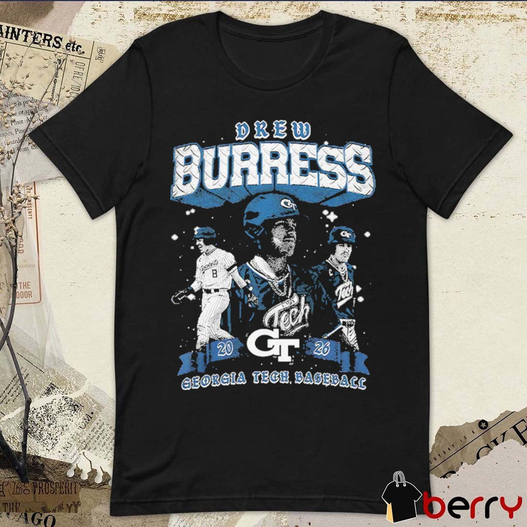 Drew Burress Illustrated 2026 Georgia Tech Yellow Jackets NCAA Baseball t-shirt