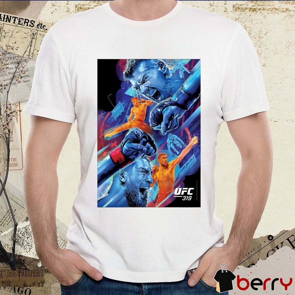 Dricus Du Plessis and Khamzat Chimaev UFC 319 Artist Series August 13, 2025 Poster t-shirt