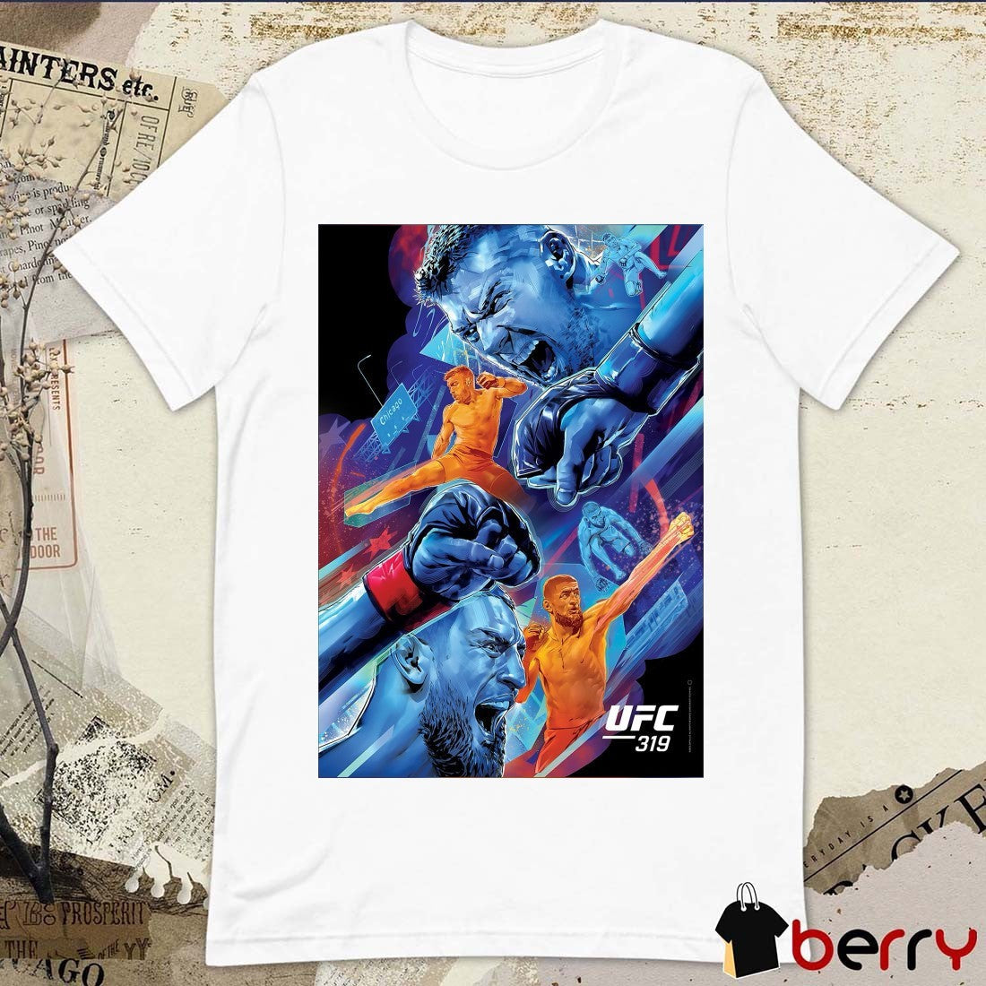 Dricus Du Plessis and Khamzat Chimaev UFC 319 Artist Series August 13, 2025 Poster t-shirt