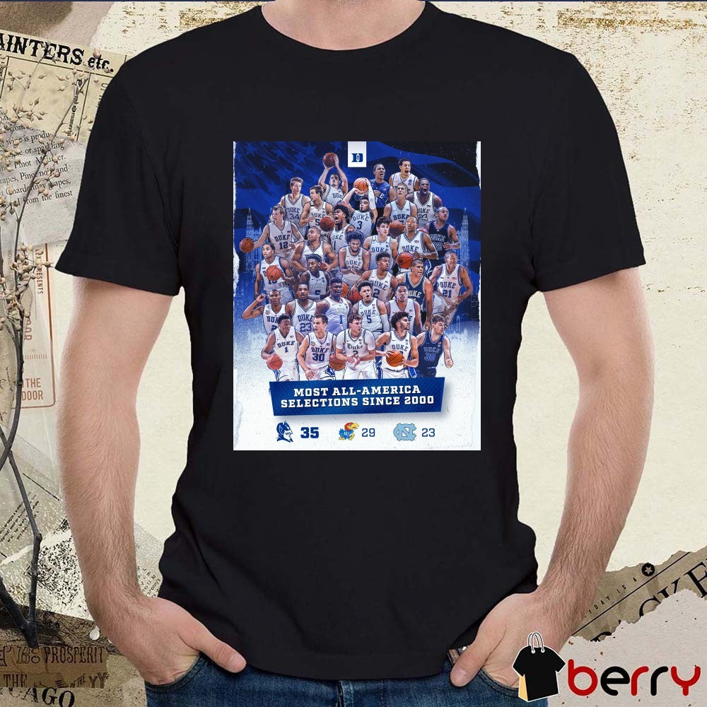Duke Blue Devils Men’s Basketball Most All America Selections Since 2000 Poster t-shirt