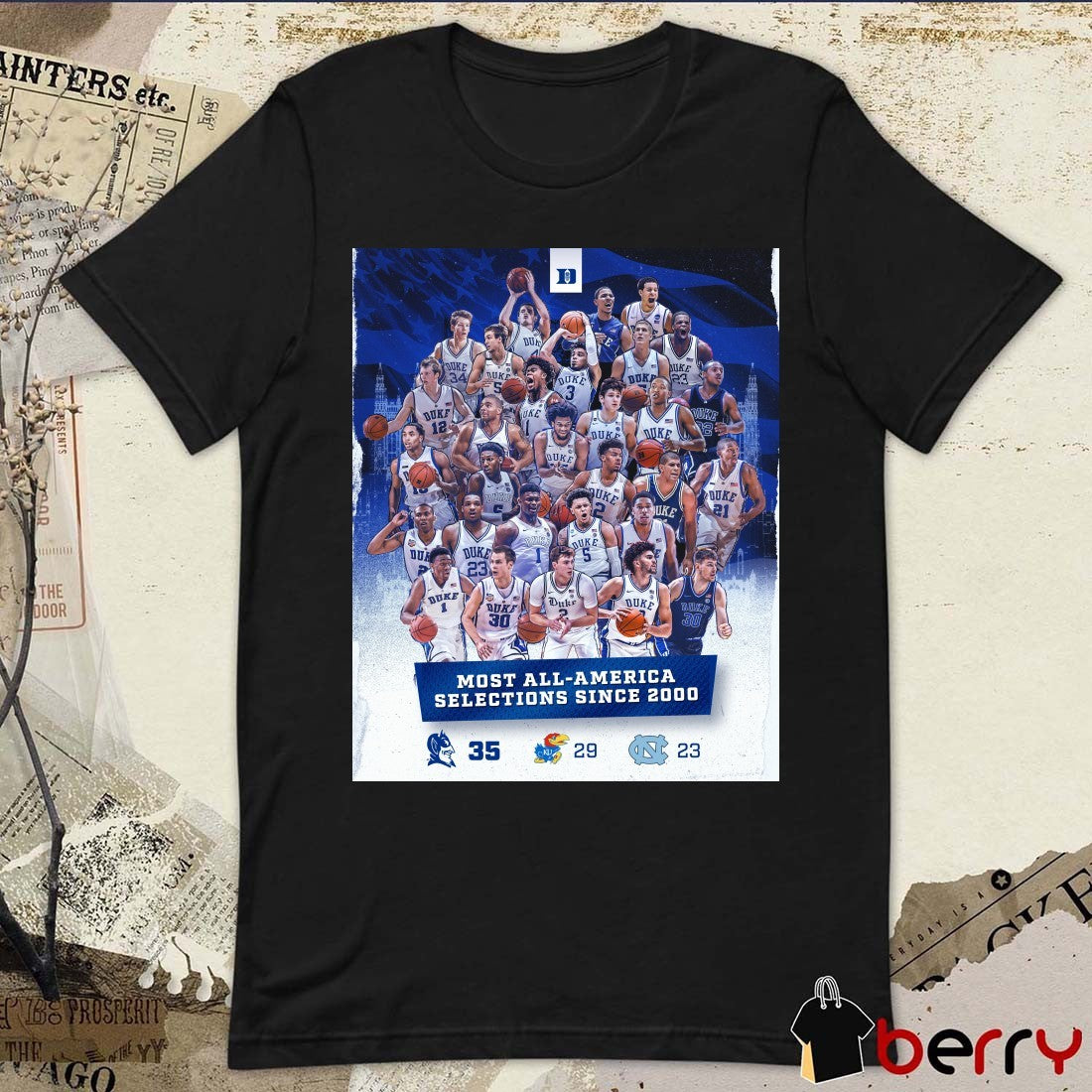 Duke Blue Devils Men’s Basketball Most All America Selections Since 2000 Poster t-shirt