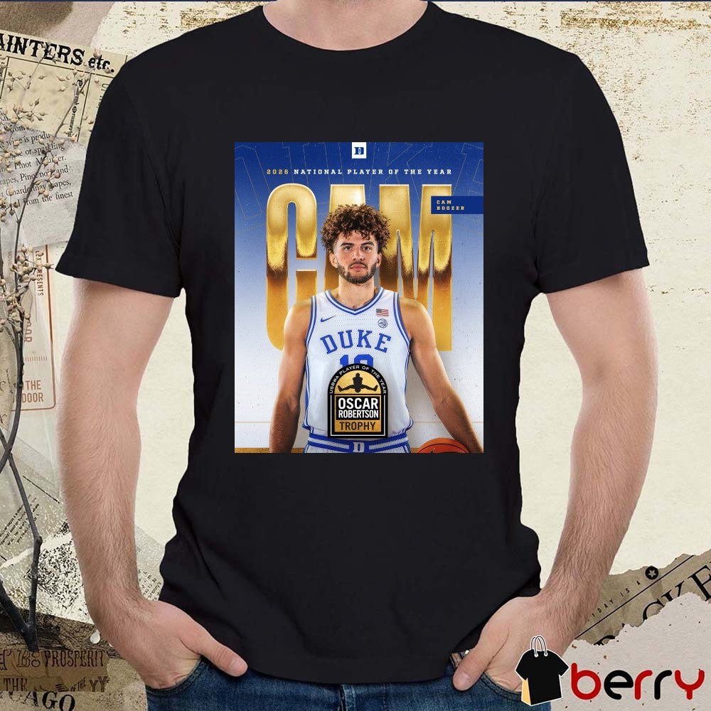 Duke Men’s Basketball 2026 National Player Of The Year Cam Boozer Poster t-shirt