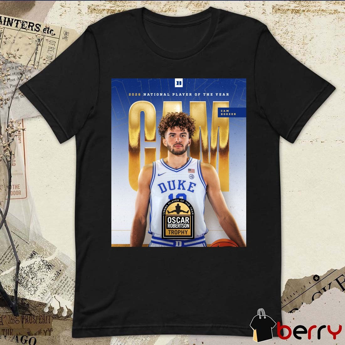 Duke Men’s Basketball 2026 National Player Of The Year Cam Boozer Poster t-shirt