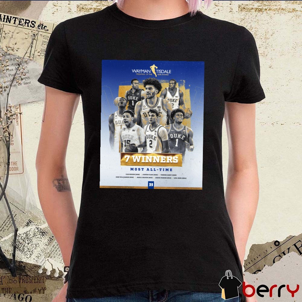Duke Men’s Basketball 2026 Wayman Tisdale Freshman Of The Year Award 7 Winners Most All-Time Poster t-shirt