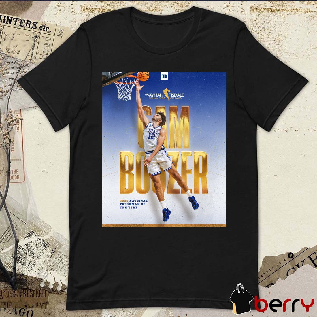 Duke Men’s Basketball 2026 Wayman Tisdale National Freshman of the Year Cam Boozer Poster t-shirt