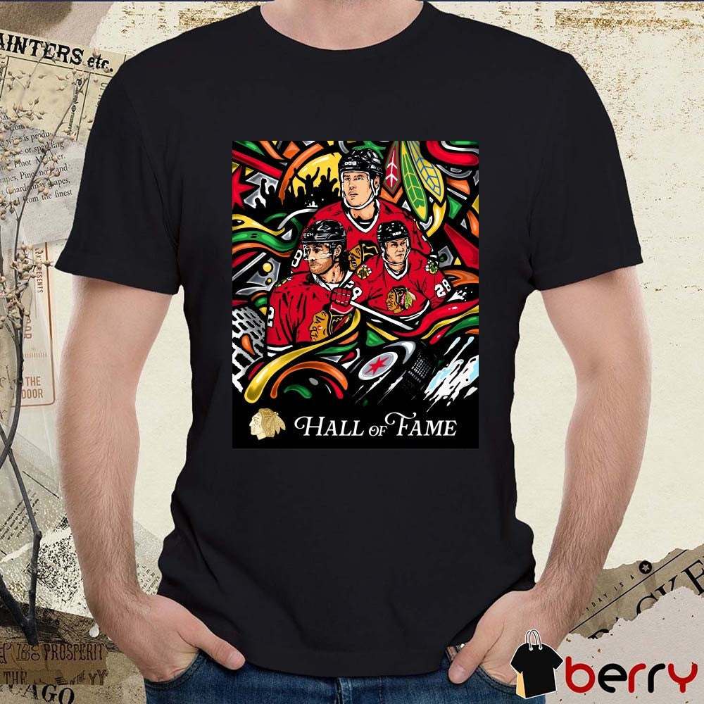 Duncan Keith Steve Larmer and Troy Murray Chicago Blackhawks Hall Of Fame Poster t-shirt
