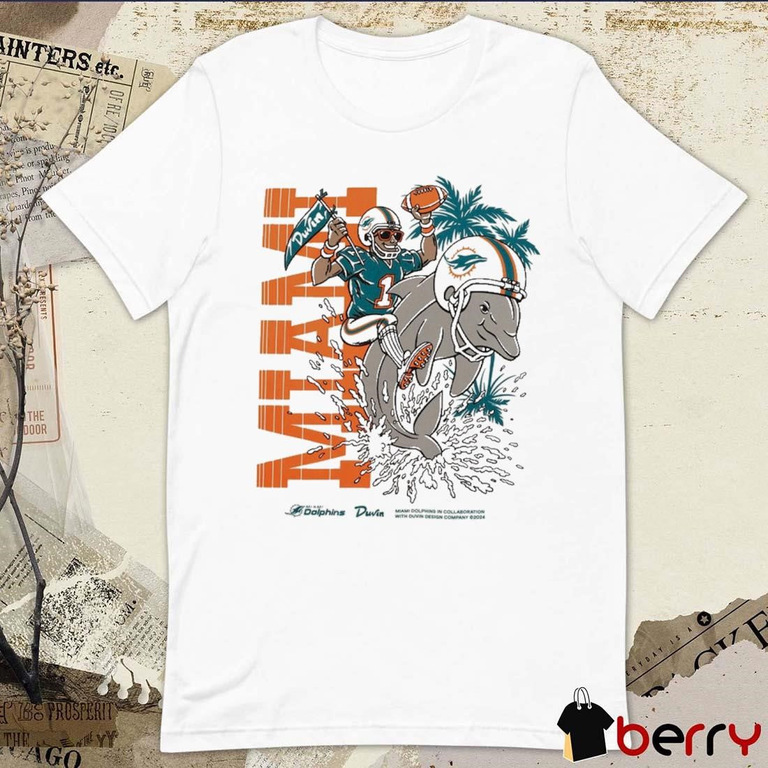 Duvin x Miami Dolphins Cream Have A Flippin Good Time With The Miami t-shirt
