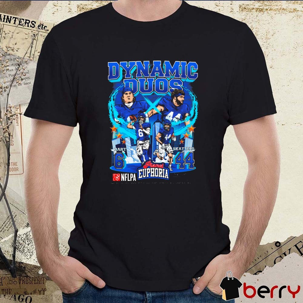Dynamic Duos Jaxson Dart and Cam Skattebo NFL New York Giants Planet Euphoria Art t-shirt