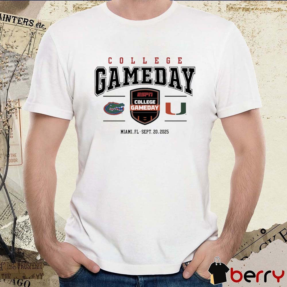 ESPN College GameDay Florida Gators vs Miami Hurricanes Miami FL September 20 2025 t-shirt