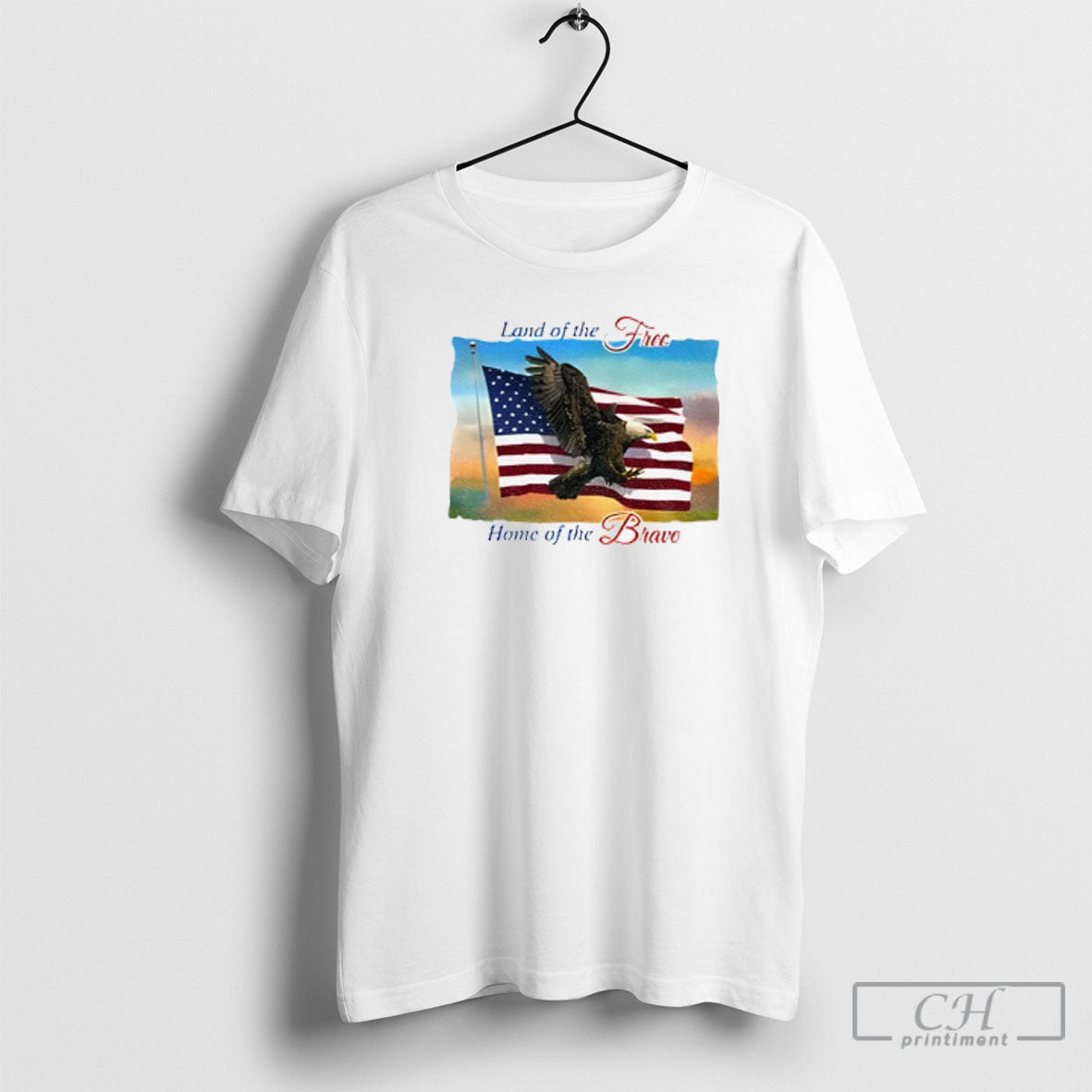 Official Eagle Land Of The Free Home Of The Brave Usa Flag Shirt