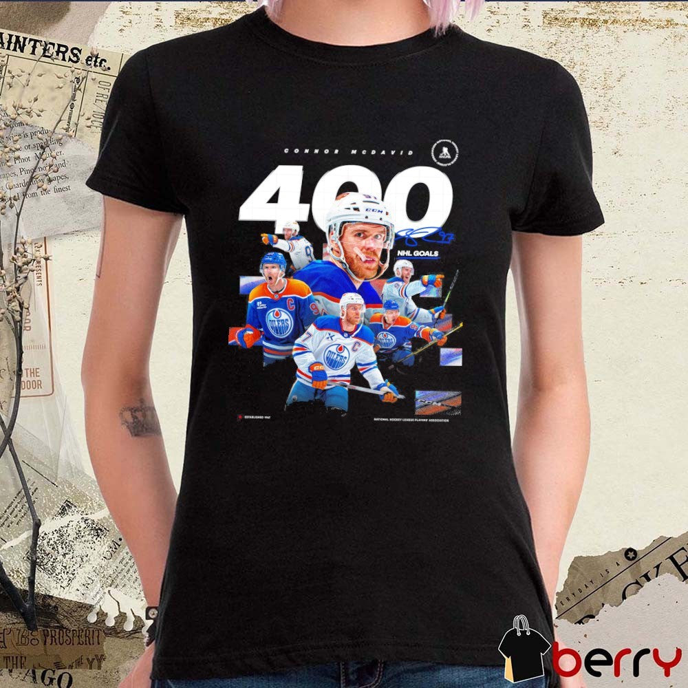 Edmonton Oilers Captain Connor Mcdavid Reaching 400 Career NHL Goals Signature t-shirt