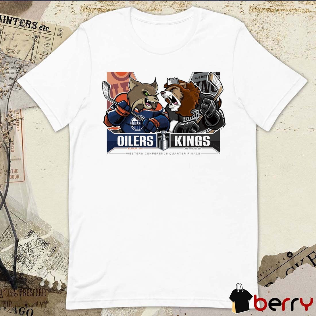 Edmonton Oilers Vs Los Angeles Kings 2025 Stanley Cup Playoffs Western Conference Quarter Finals Mascot t-shirt