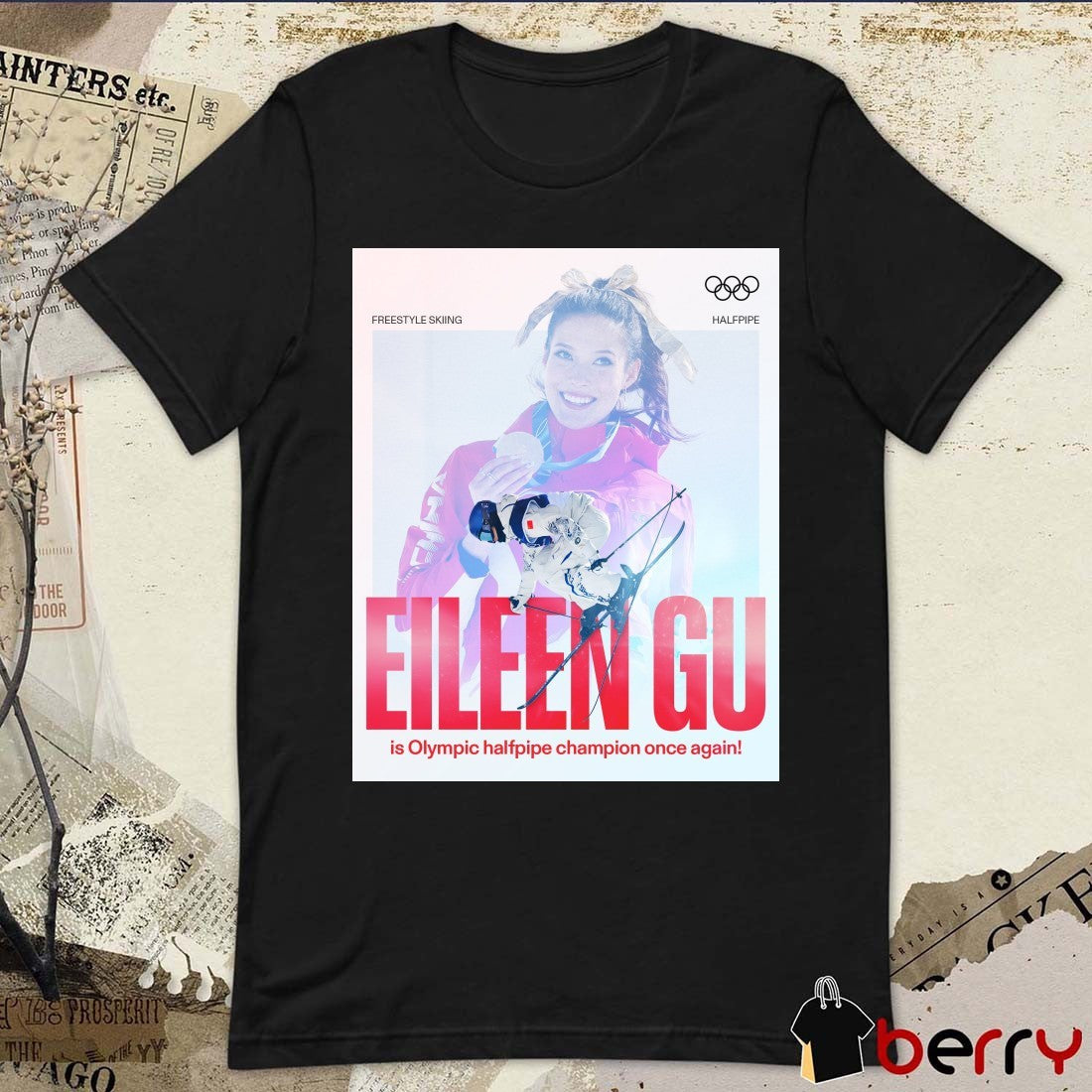 Eileen Gu Is Olympic Halfpipe Champion Once Again Milano Cortina 2026 Poster t-shirt