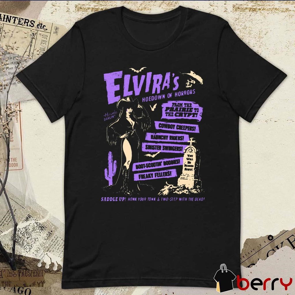 Elvira’s Hoedown Of Horrors From The Prairie To The Crypt Freaky Fellers t-shirt