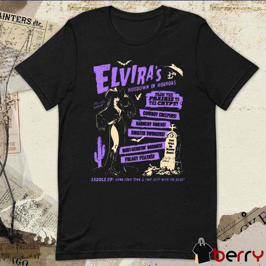 Elvira’s Hoedown Of Horrors From The Prairie To The Crypt Freaky Fellers t-shirt