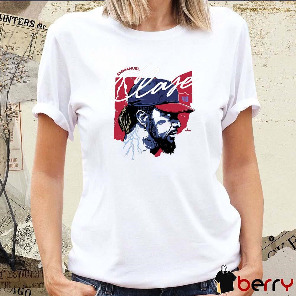 Emmanuel Clase #48 Cleveland Guardians Lightning Painting t-shirt