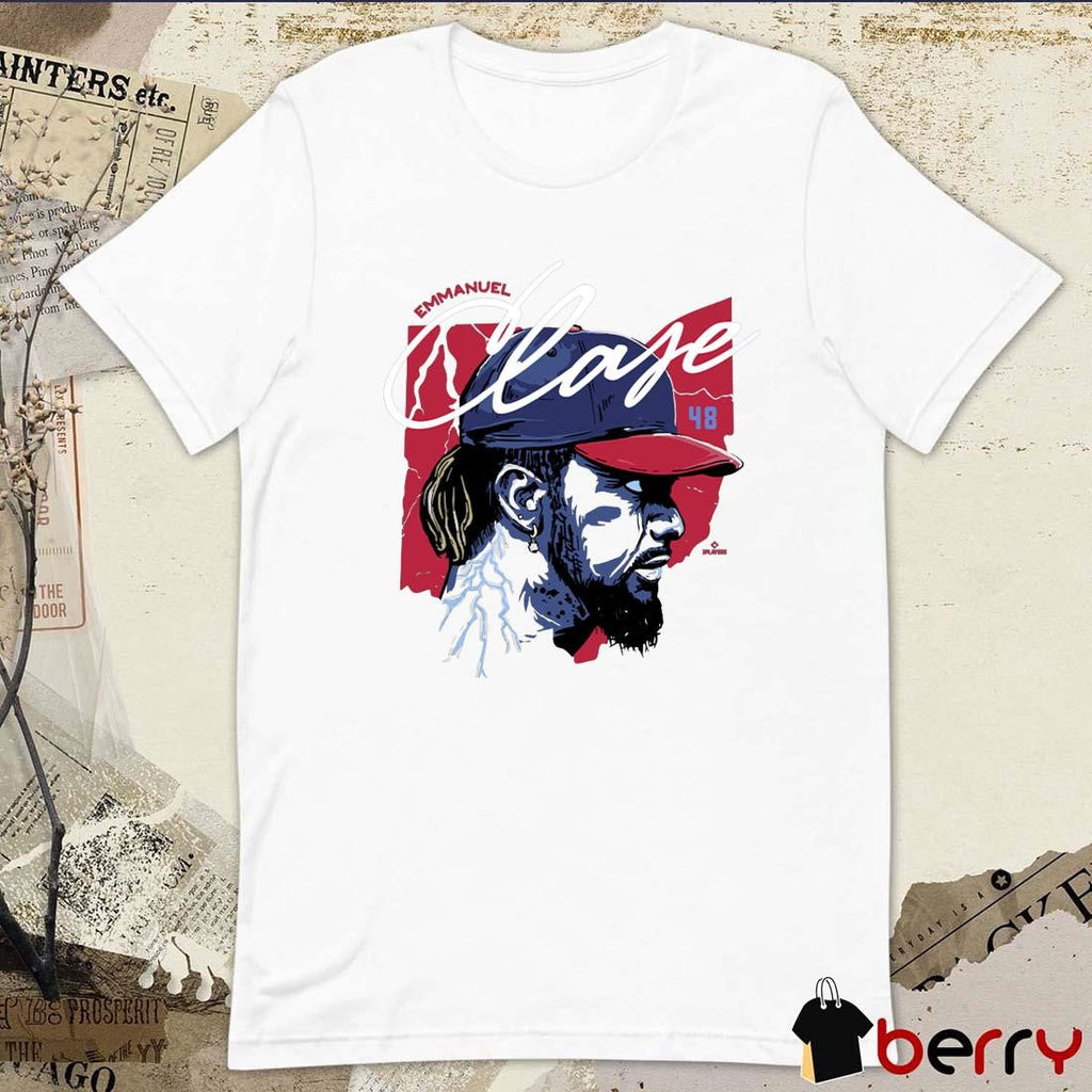 Emmanuel Clase #48 Cleveland Guardians Lightning Painting t-shirt
