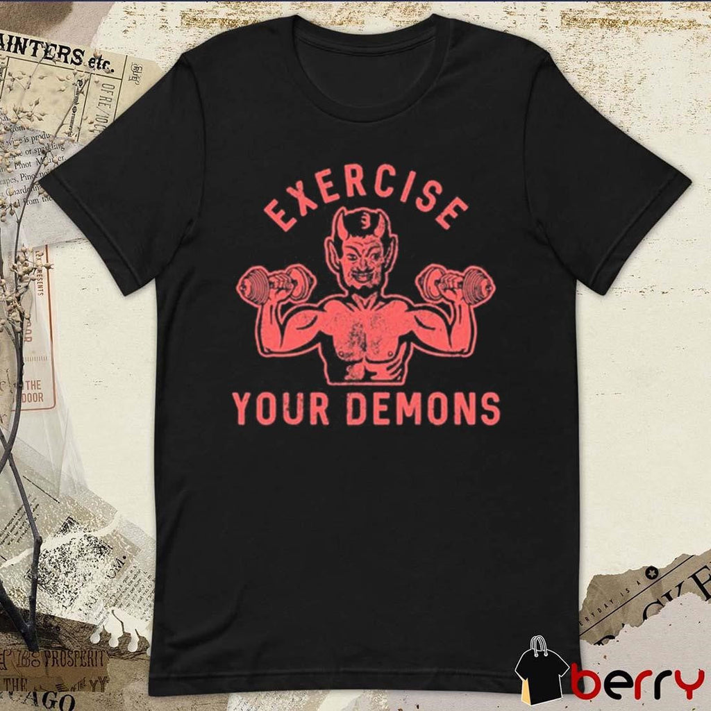 Ethan Buck Wearing Exercise Your Demons Devil t-shirt
