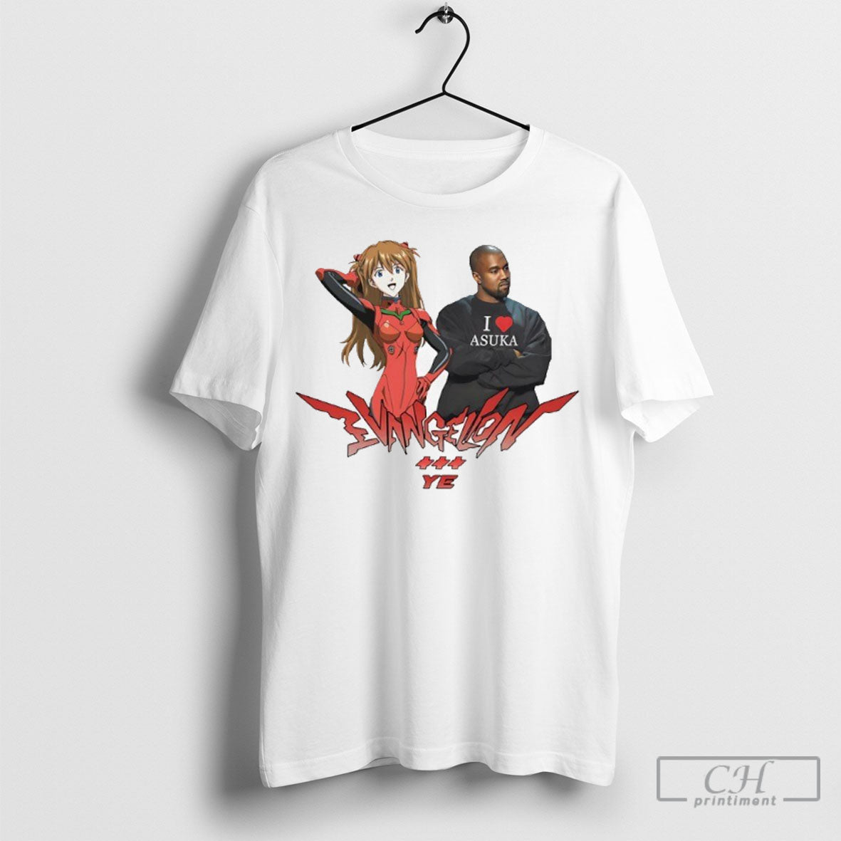 Official Evangelion Asuka X Kanye West I Love Asuka Shirt