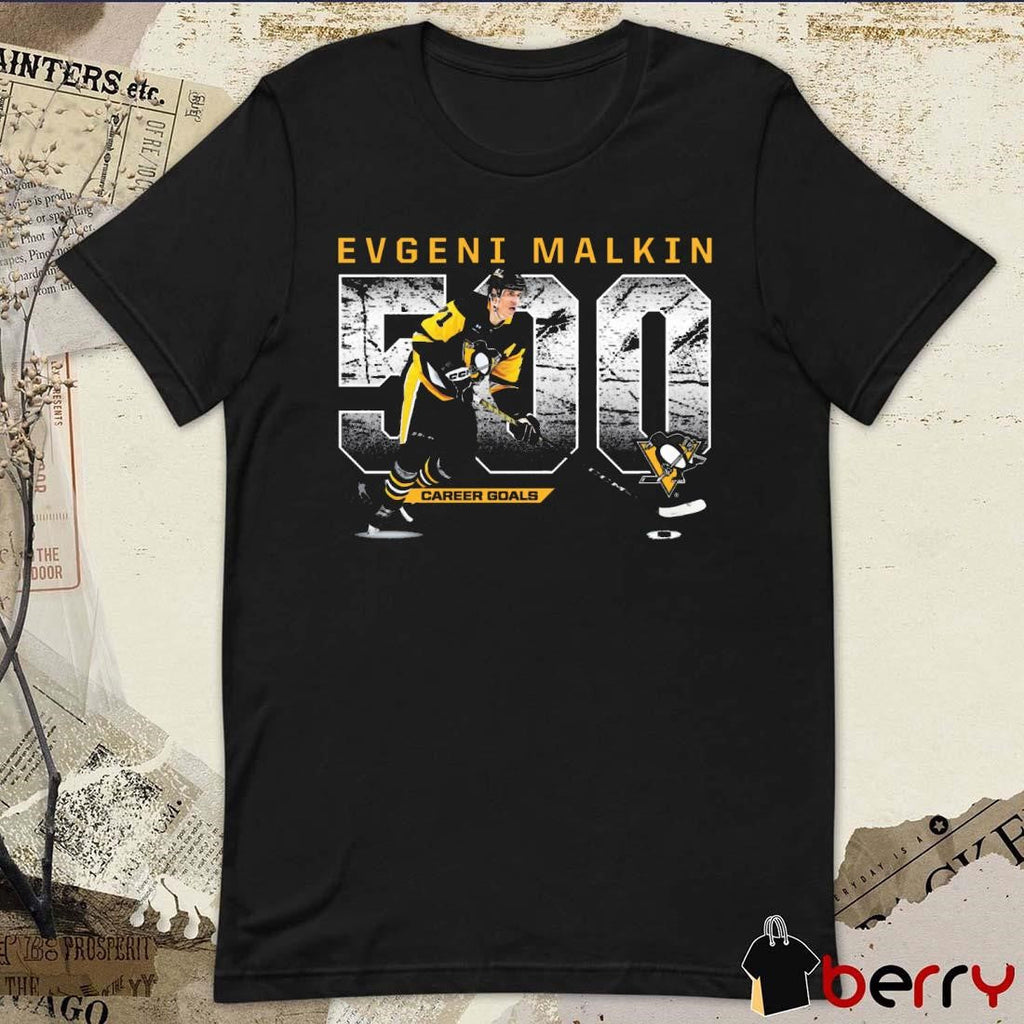 Evgeni Malkin Pittsburgh Penguins NHL Career Goals 500 Goals t-shirt