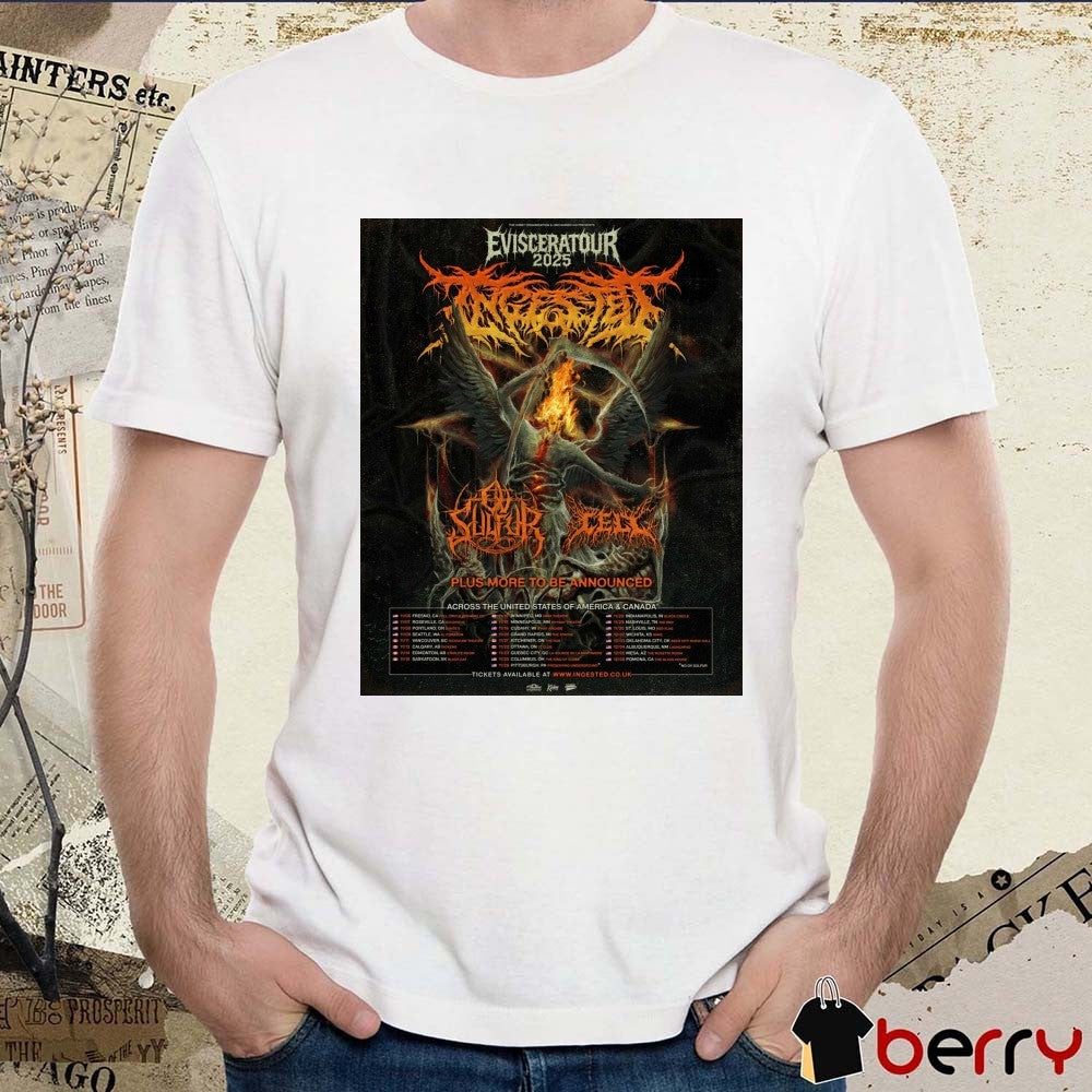 Eviscerator Across The United States Of America and Canada November – December 2025 Poster t-shirt