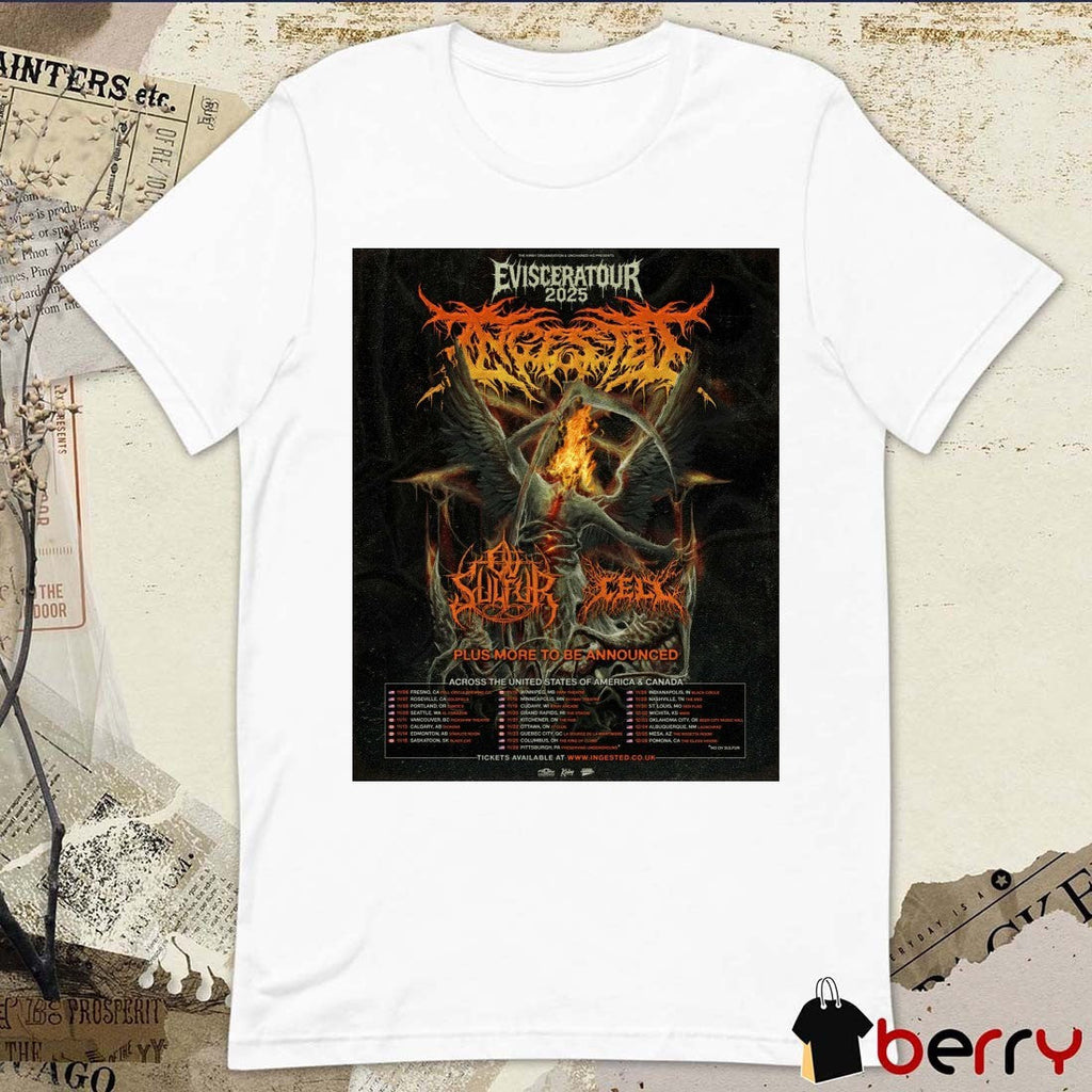 Eviscerator Across The United States Of America and Canada November – December 2025 Poster t-shirt