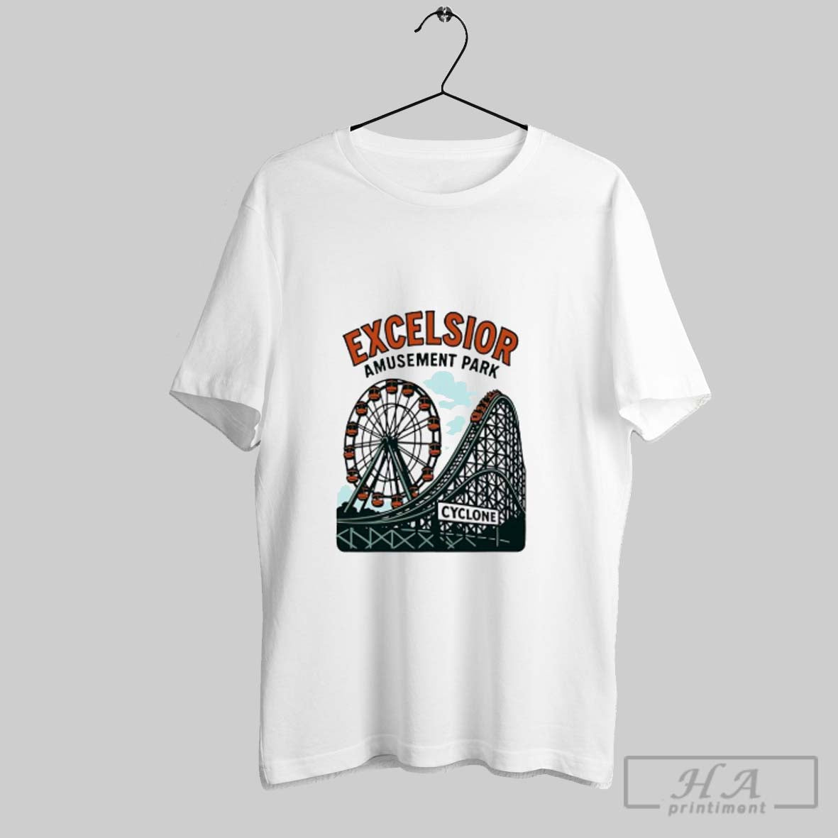 Official Excelsior Amusement Park Cyclone Roller Coaster Ferris Wheel Retro
