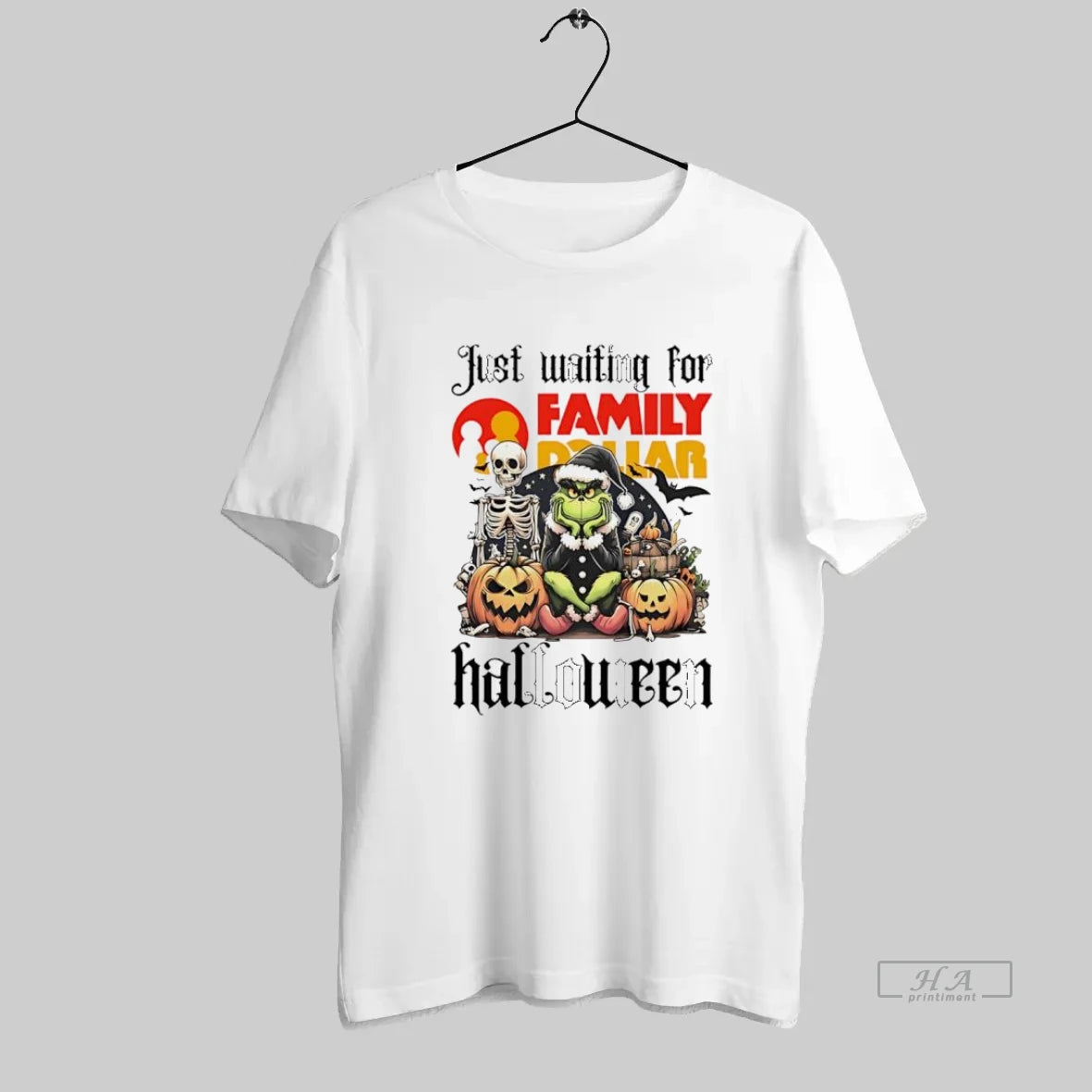 Official Family Dollar Grinch Just Waiting For Halloween Goth Graphic