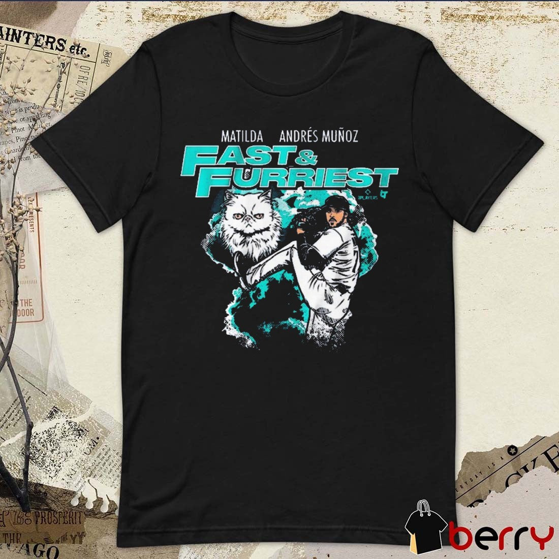 Fast and Furriest Matilda Andrés Muñoz Seattle Mariners Baseball t-shirt