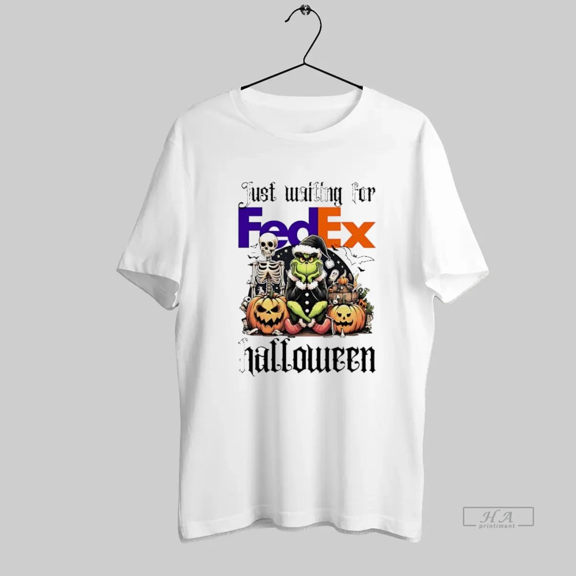 Official Fedex Grinch Just Waiting For Halloween Goth Graphic