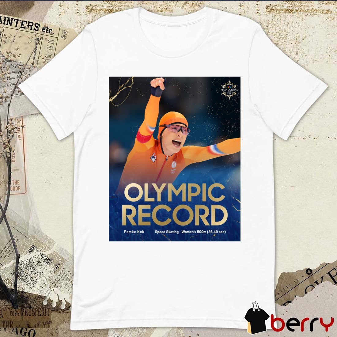 Femke Kok Breaks The Olympic Record In The Women’s 500m And Claims Gold For The Netherlands t-shirt