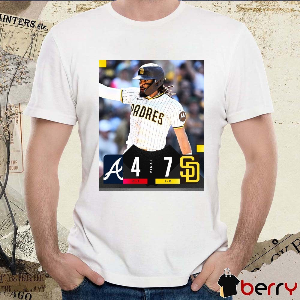 Fernando Tatis Jr San Diego Padres Vs Atlanta Braves Final Score 7 – 4 MLB Opening Day Poster t-shirt